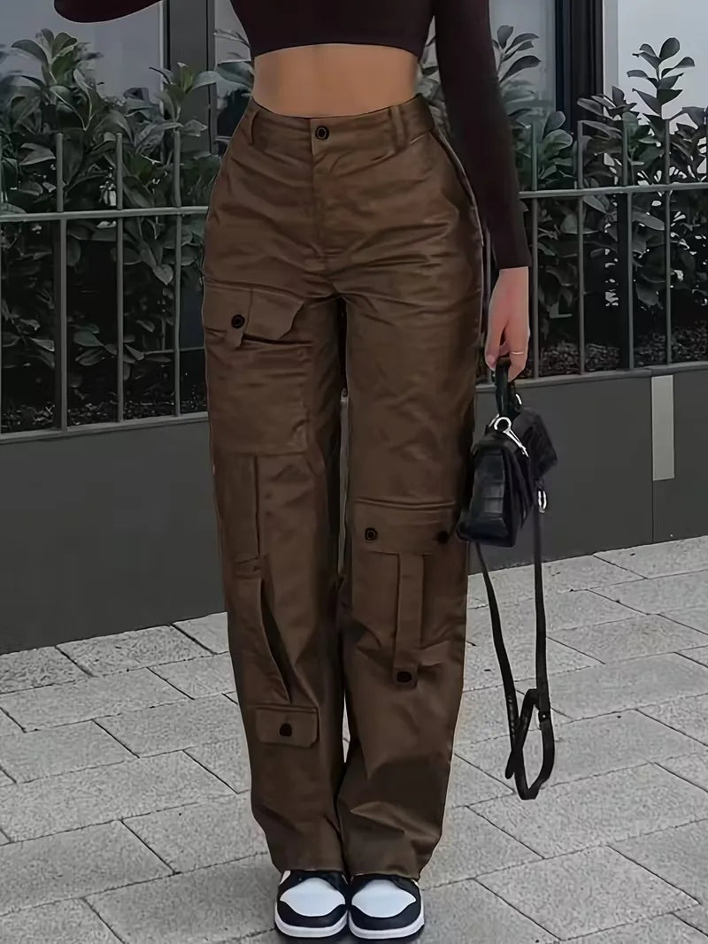 Pantalón cargo de cintura alta
