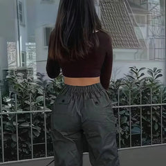 Pantalón cargo de cintura alta