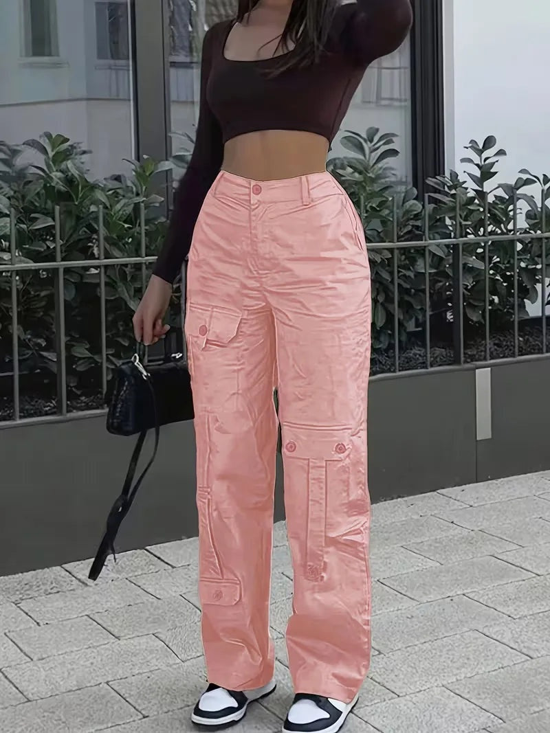 Pantalón cargo de cintura alta
