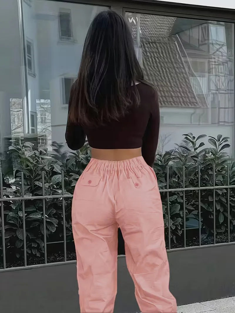 Pantalón cargo de cintura alta