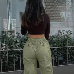 Pantalón cargo de cintura alta