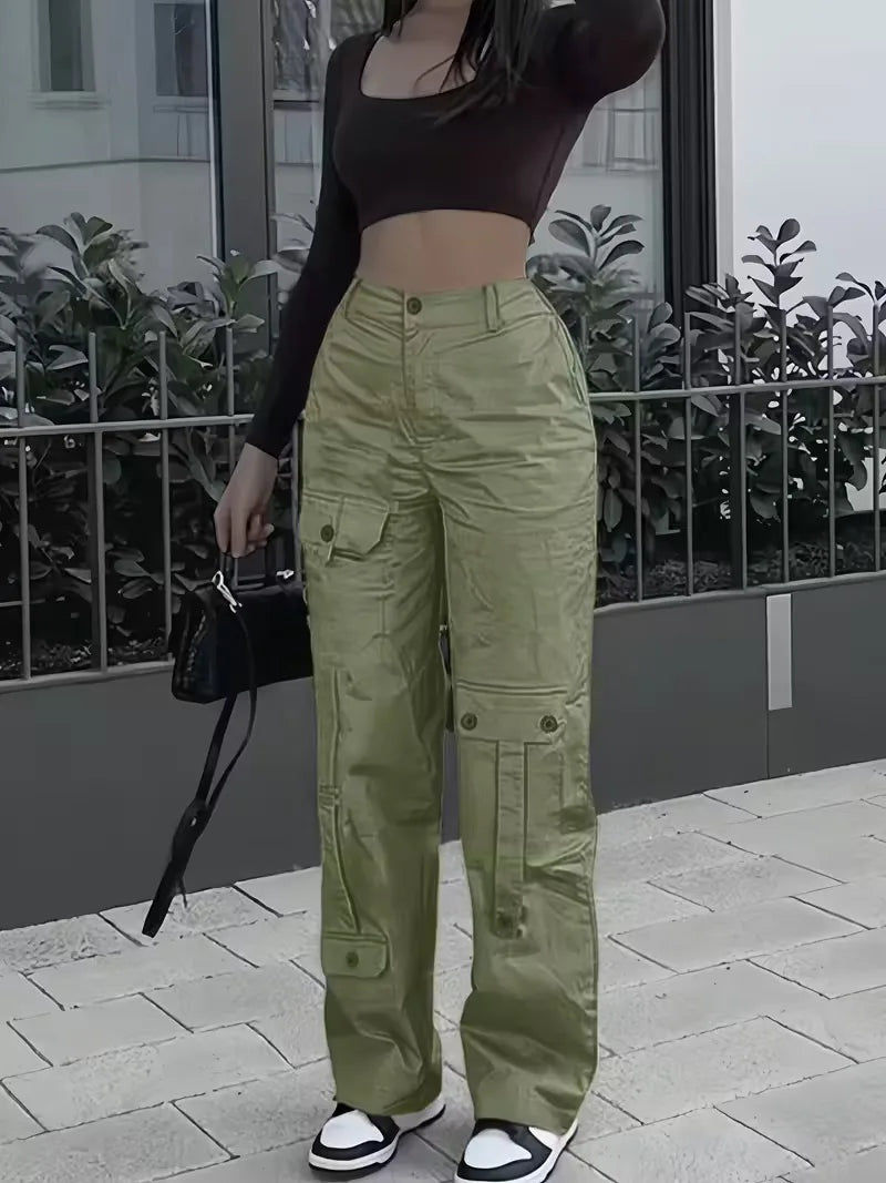 Pantalón cargo de cintura alta