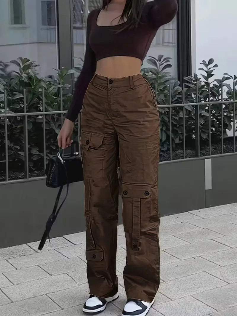 Pantalón cargo de cintura alta