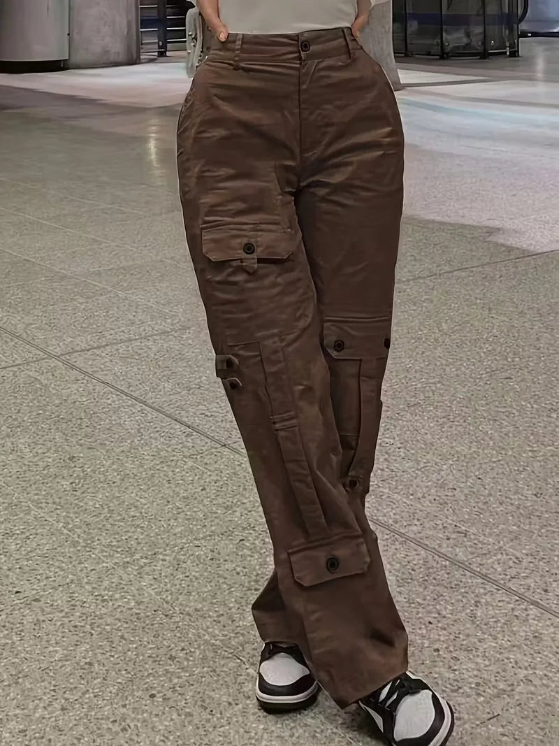 Pantalón cargo de cintura alta