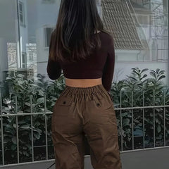 Pantalón cargo de cintura alta