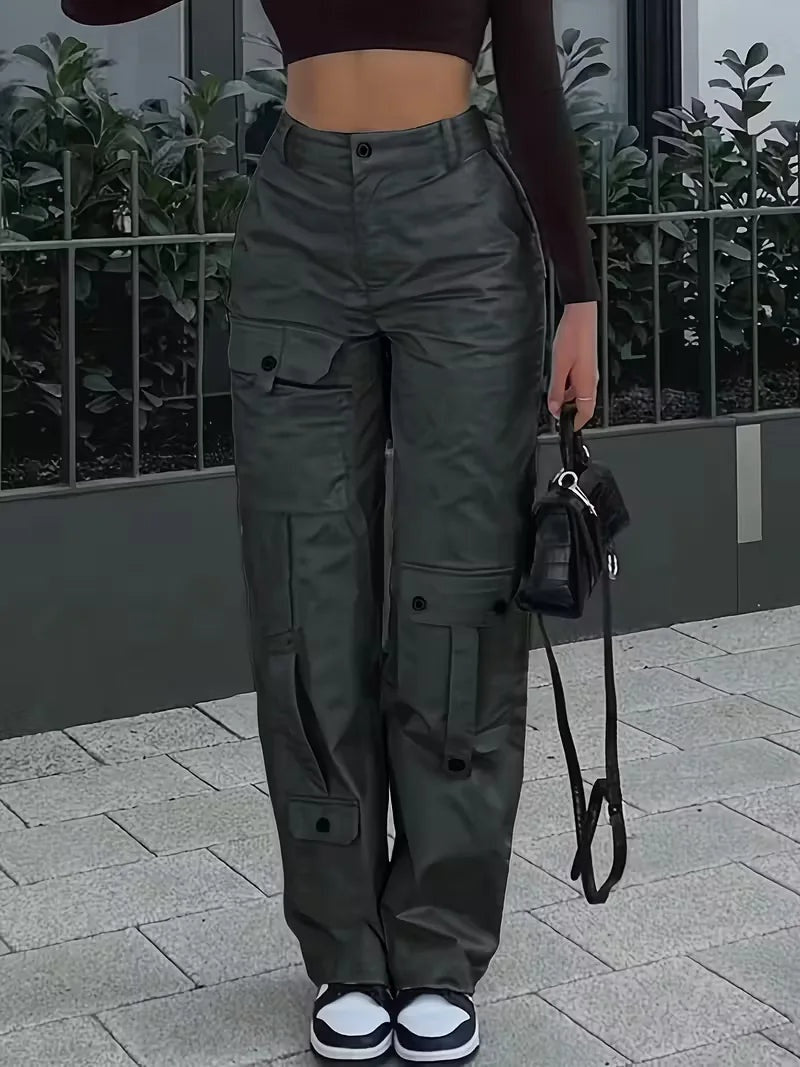Pantalón cargo de cintura alta