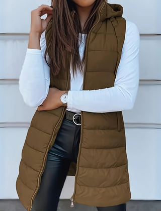 Gilet largo con capucha