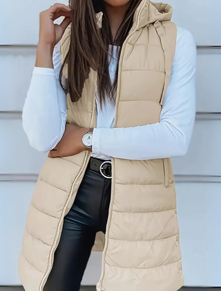Gilet largo con capucha