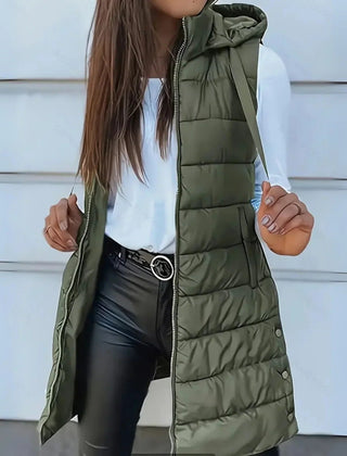 Gilet largo con capucha