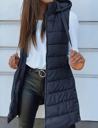 Gilet largo con capucha