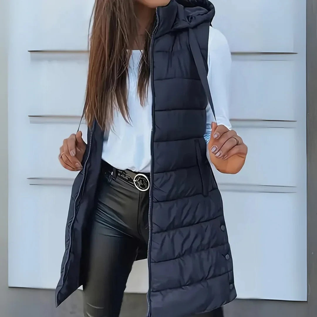 Gilet largo con capucha