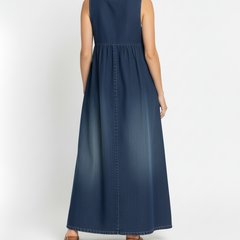 Gumersinda · Vestido Maxi de Jean Lavado con Tirantes - Raúl & Sara Madrid