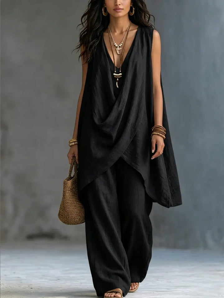 Genoveva™ | Mono Draped con Pierna Ancha