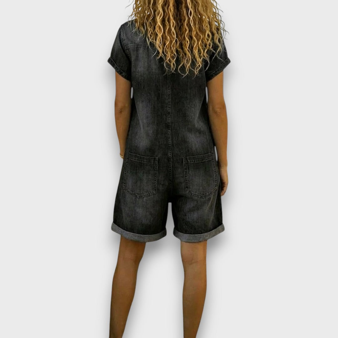 Cayetana™ | Conjunto Casual de Camisa y Short de Mezclilla