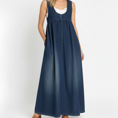 Gumersinda · Vestido Maxi de Jean Lavado con Tirantes - Raúl & Sara Madrid