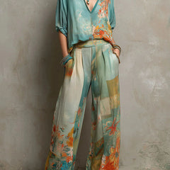 Conjunto floral con pantalón ancho - Raúl & Sara Madrid