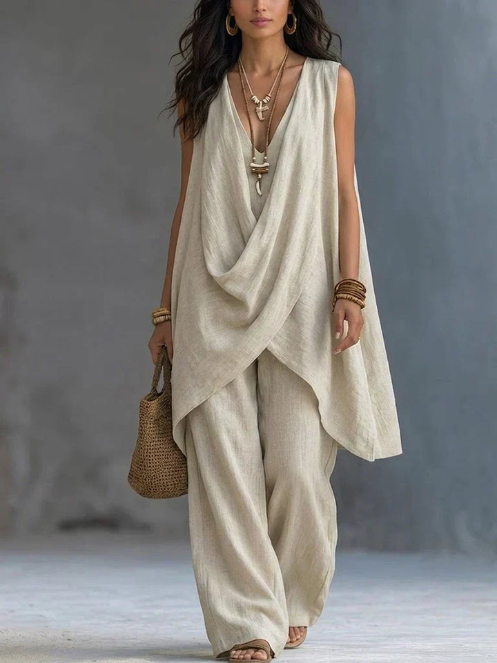 Genoveva™ | Mono Draped con Pierna Ancha