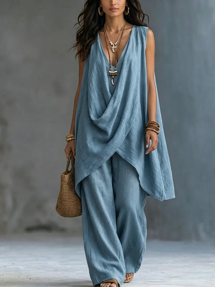 Genoveva™ | Mono Draped con Pierna Ancha