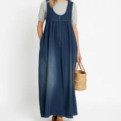 Gumersinda · Vestido Maxi de Jean Lavado con Tirantes - Raúl & Sara Madrid