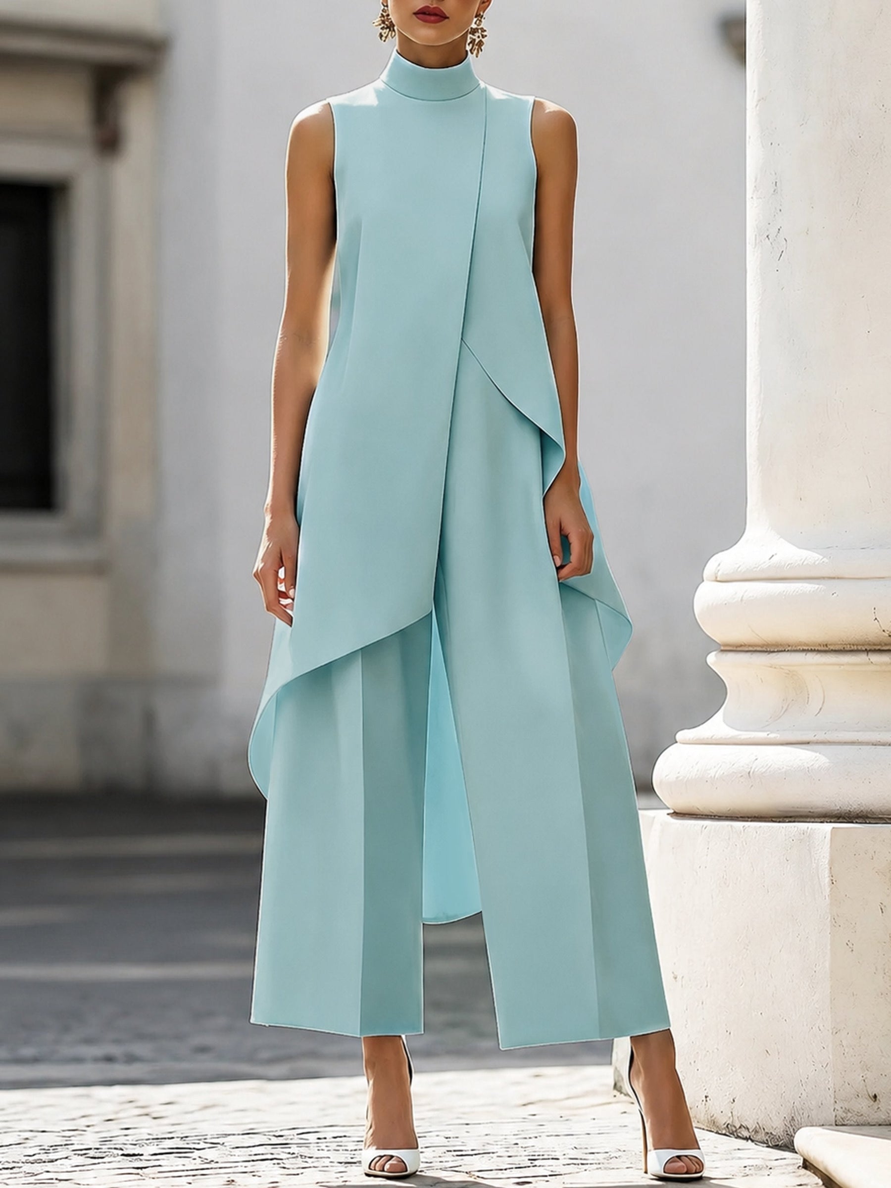 Conjunto elegante de cuello alto