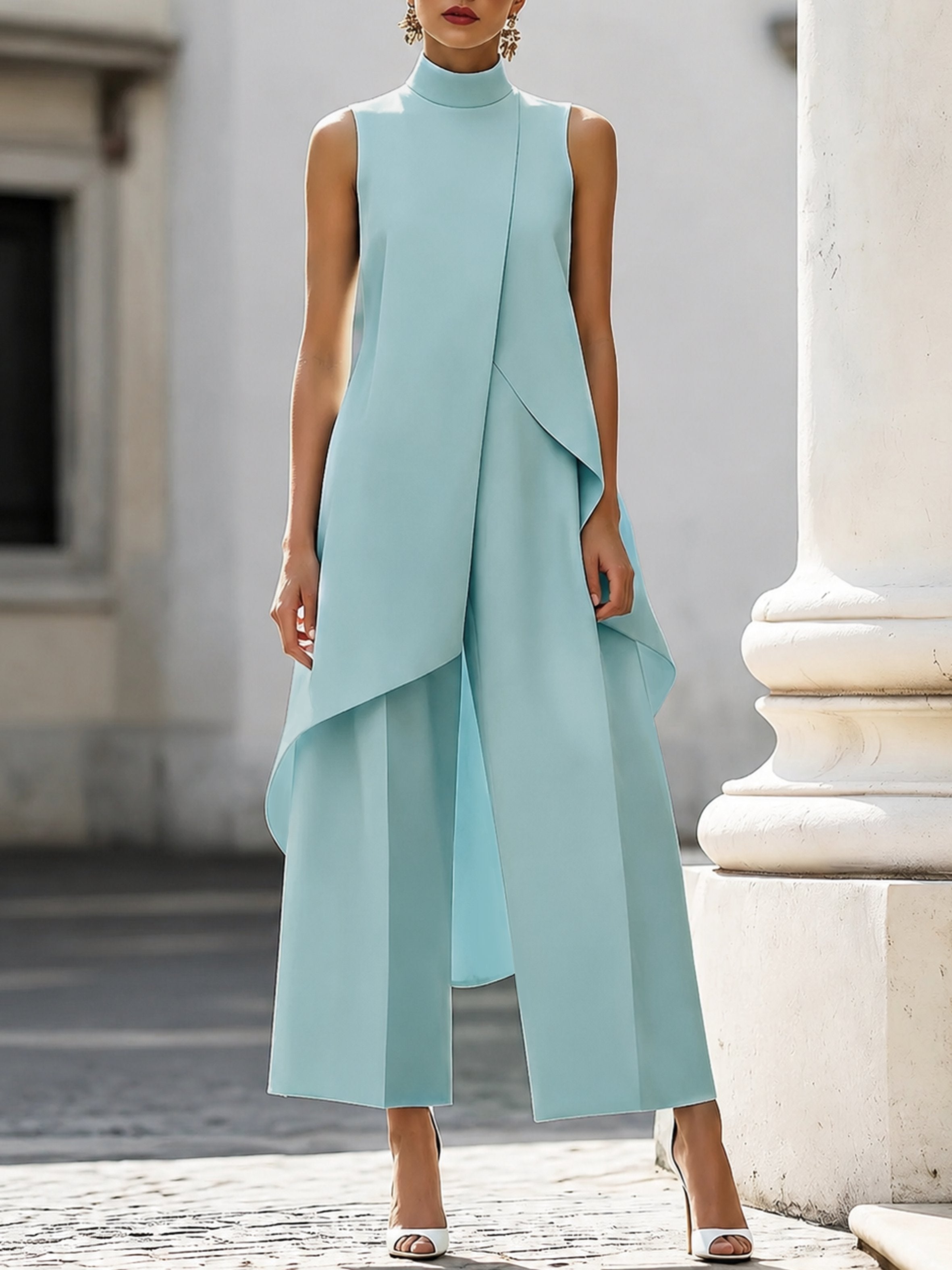 Conjunto elegante de cuello alto