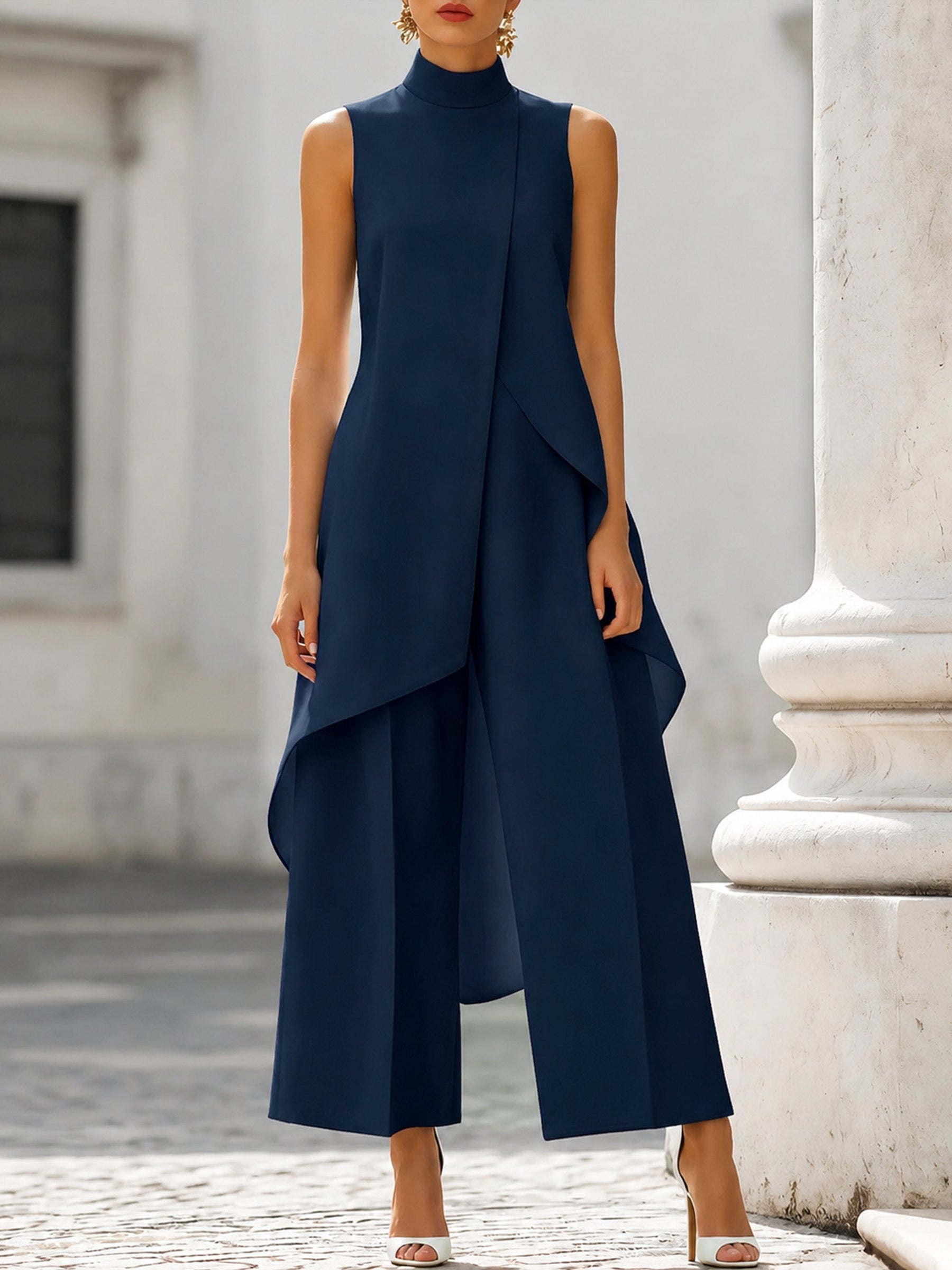 Conjunto elegante de cuello alto