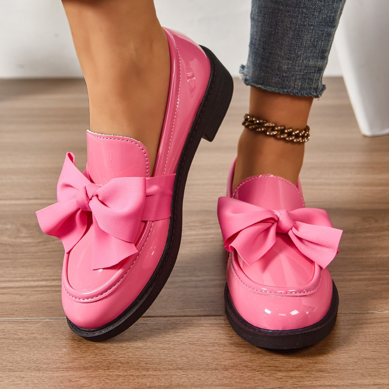 Mocasín de charol de plataforma
