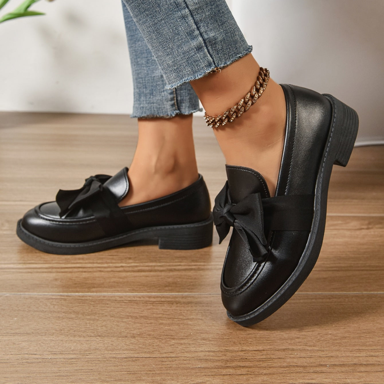 Mocasín de charol de plataforma
