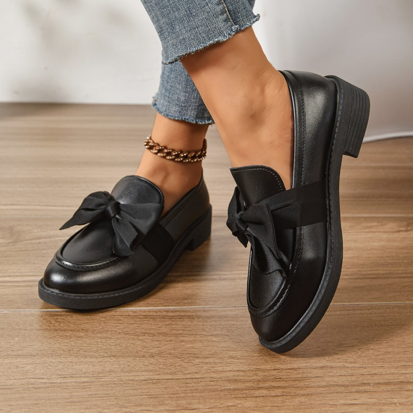 Mocasín de charol de plataforma