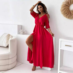 Vestido maxi elegante con abertura - Raúl & Sara Madrid