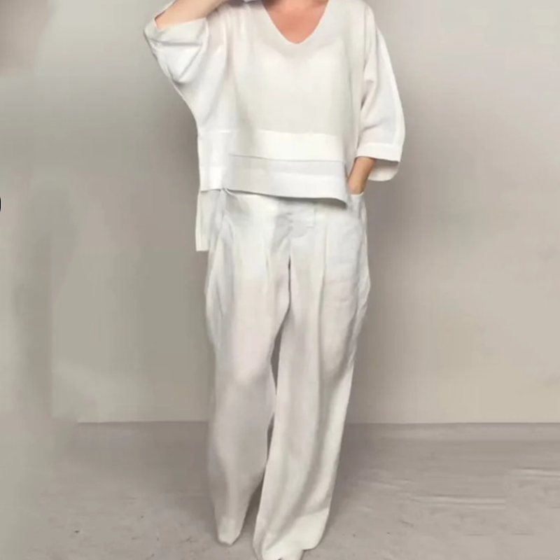 Conjunto de algodón y lino de 2 piezas - Raúl & Sara Madrid