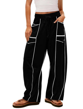 Pantalón ligero de pierna ancha con cordón para mujer - Raúl & Sara Madrid