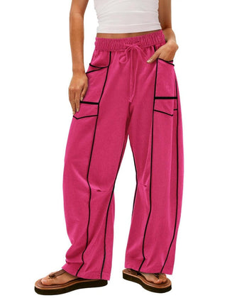 Pantalón ligero de pierna ancha con cordón para mujer - Raúl & Sara Madrid