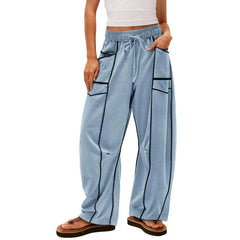 Pantalón ligero de pierna ancha con cordón para mujer - Raúl & Sara Madrid