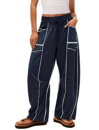 Pantalón ligero de pierna ancha con cordón para mujer - Raúl & Sara Madrid