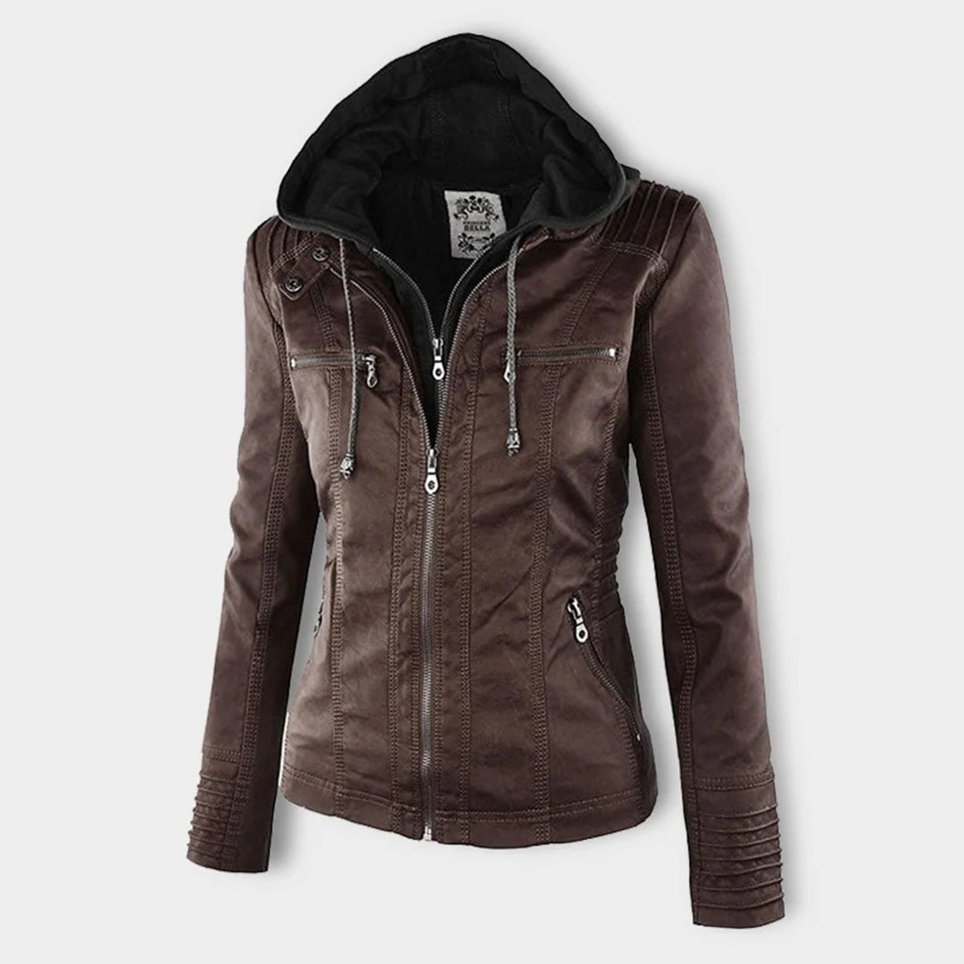 Chaqueta motera con capucha