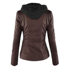 Chaqueta motera con capucha