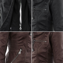 Chaqueta motera con capucha