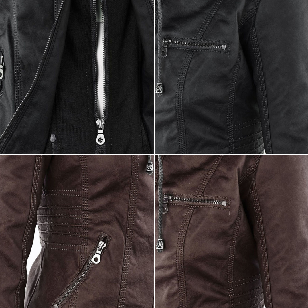 Chaqueta motera con capucha