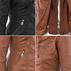 Chaqueta motera con capucha