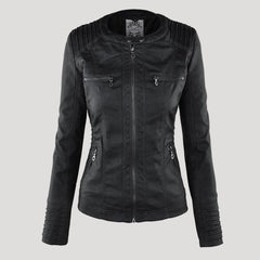 Chaqueta motera con capucha