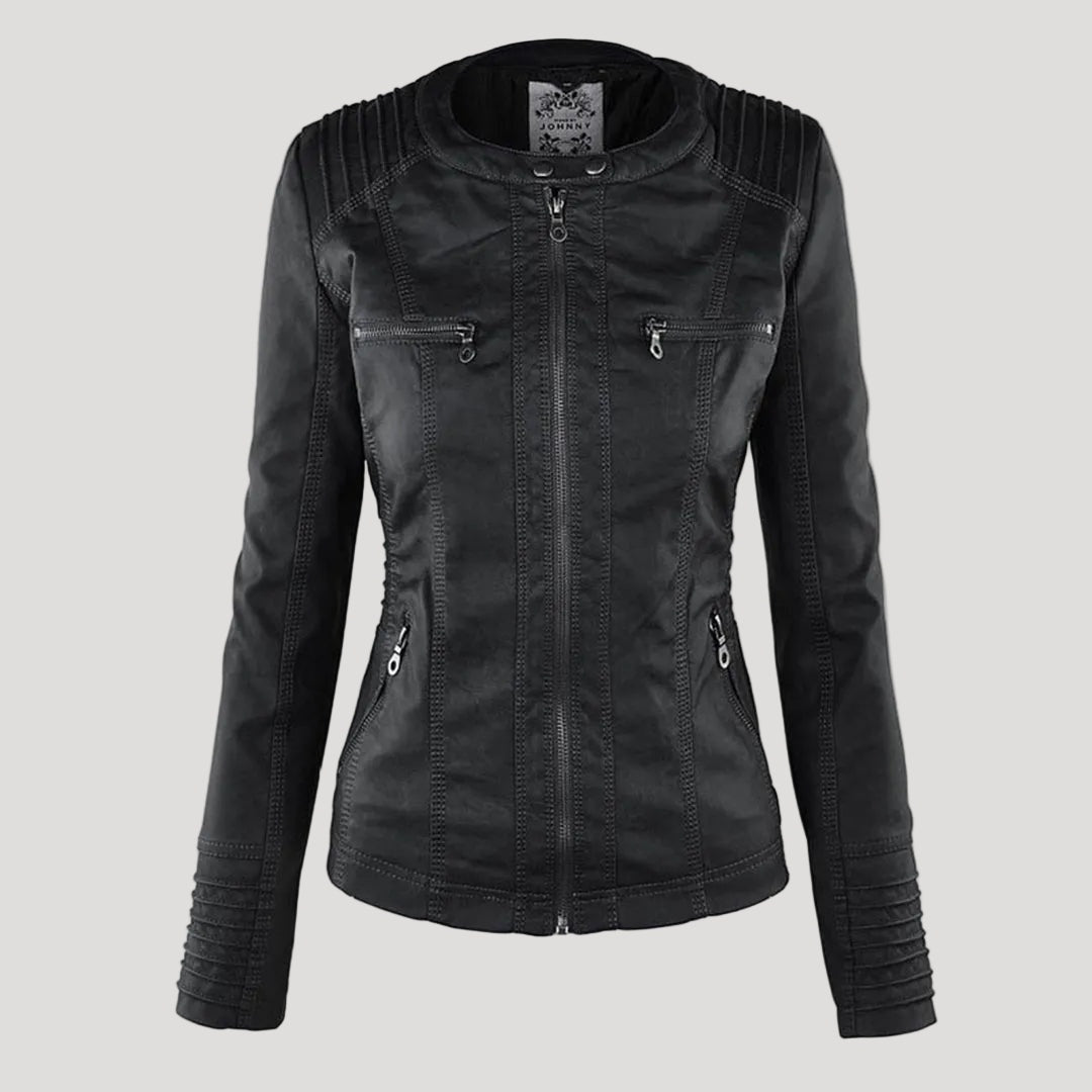 Chaqueta motera con capucha
