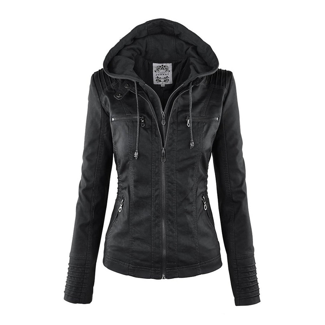 Chaqueta motera con capucha
