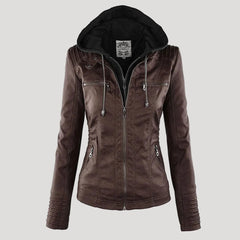 Chaqueta motera con capucha