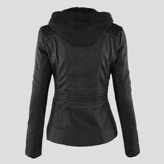 Chaqueta motera con capucha