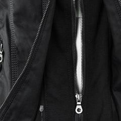 Chaqueta motera con capucha