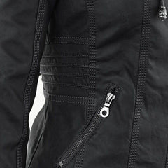 Chaqueta motera con capucha