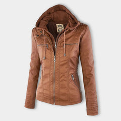 Chaqueta motera con capucha