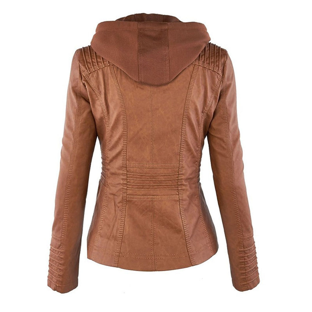 Chaqueta motera con capucha