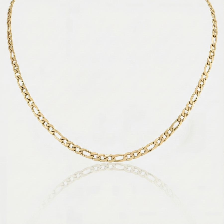 Collar dorado de diseño minimalista con eslabones - Raúl & Sara Madrid